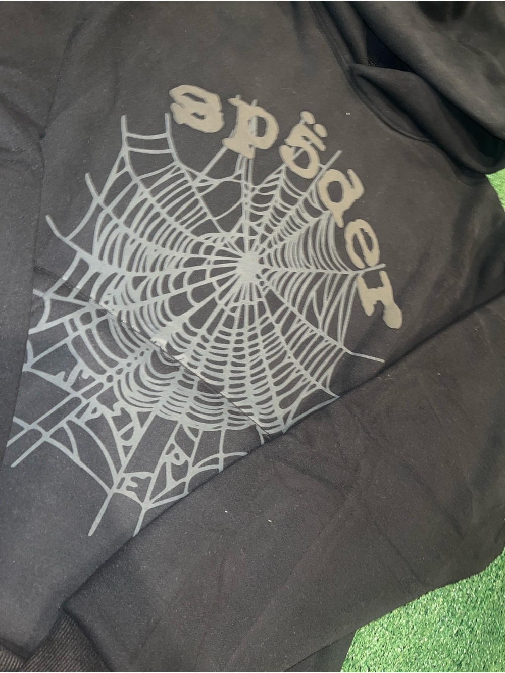 spider hoodie Black Spiderweb Graphic Sweater - Unbranded